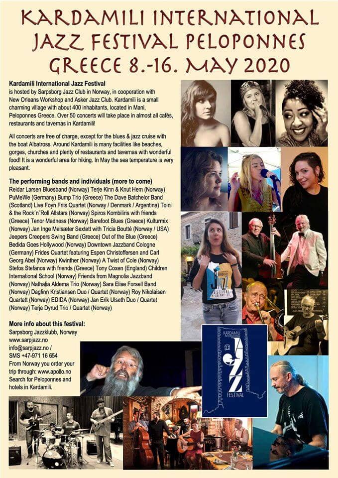 Participants and dates of the Jazz festival of Kardamili 2020