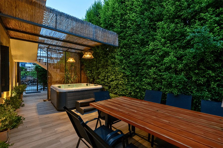 Το καθηστικό της ενοικιαζόμενης βίλας LINAS HOME